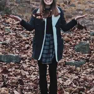 Shearling Car Coat BLACK